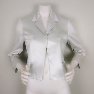 Martine Sitbon Ice Mint Satin Crop Tuxedo Blazer S
